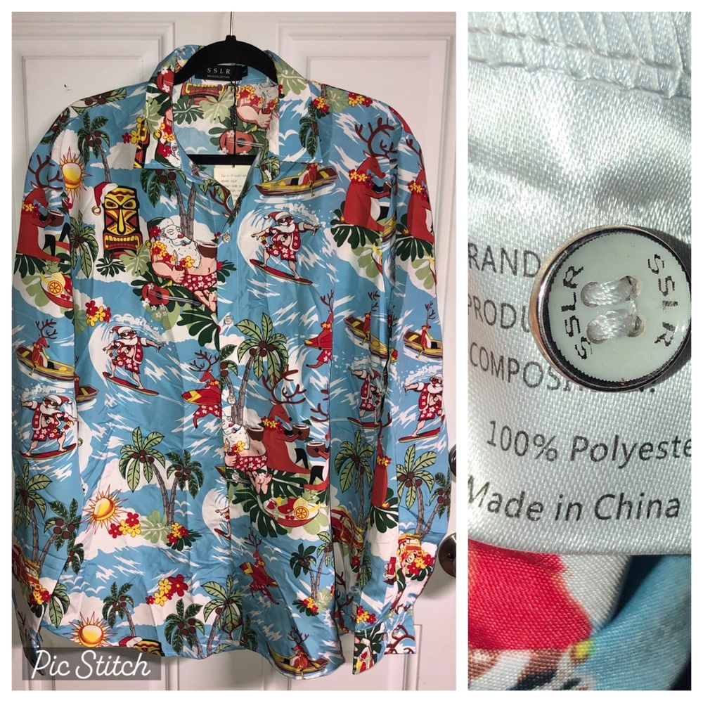 SSLR men’s collection printed shirt nwt Christmas